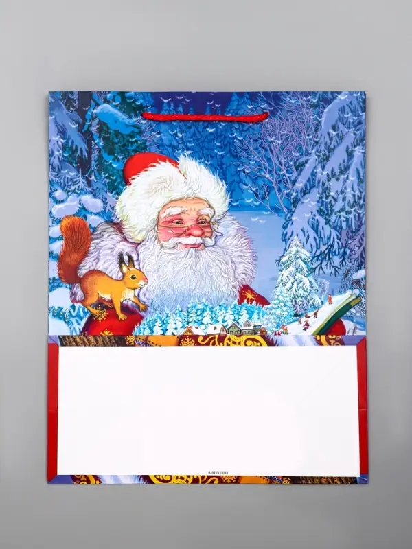 Пакет подарочный новогодний ламинированный, &laquo;Дед Мороз&raquo; , 26&times;12&times;32 см