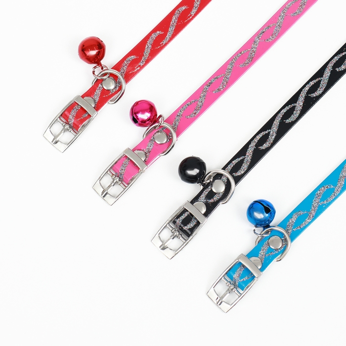 Ошейник из искусственной кожи "Бесконечность" с блестками, 30 х 1 см, микс цветов