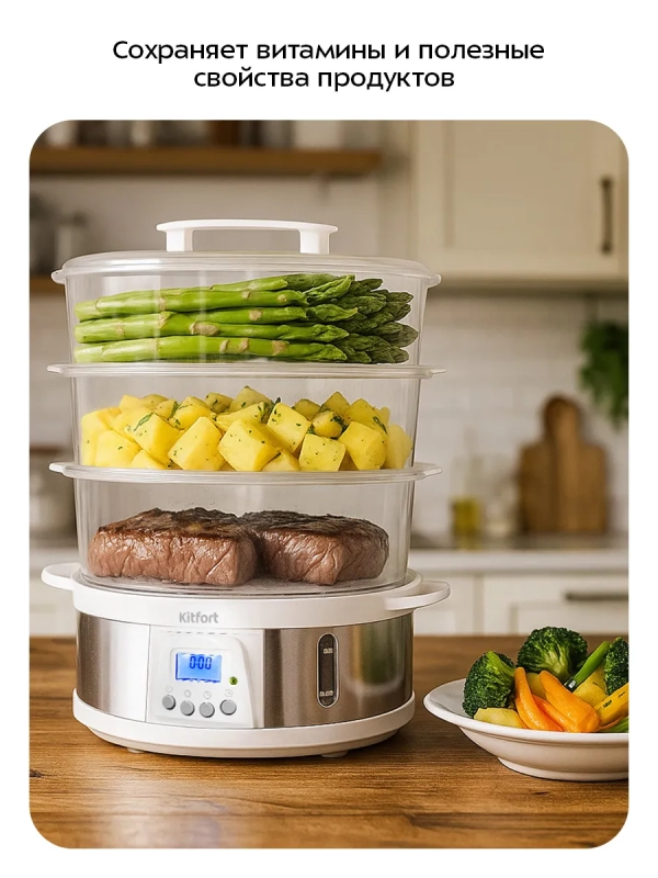 Пароварка электрическая КТ-6922 - 750 Вт