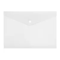 Папка-конверт на кнопке А4, 150 мкм, Calligrata Standard, прозрачная, белая