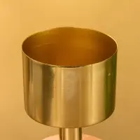 Подсвечник на 1 свечу "Кубок" пудровый с золотом 10х10х28,5 см