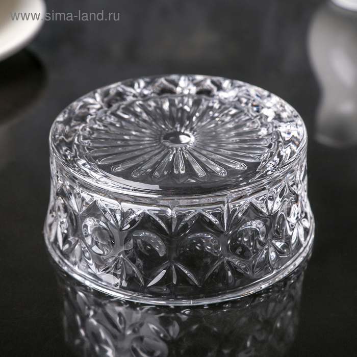 Сахарница стеклянная &laquo;Круги&raquo;, 250 мл, 10,5&times;10,5 см, с крышкой