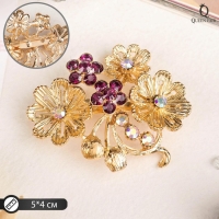 Брошь &laquo;Цветы&raquo; лютики, цвет фиолетовый в золоте