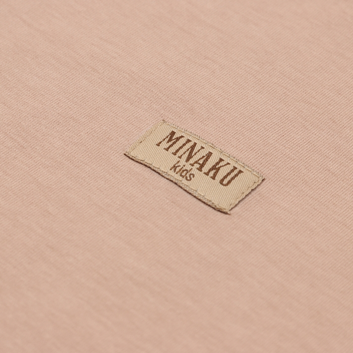 Костюм для девочки (футболка, шорты) MINAKU цвет бежевый/ пыльно-сиреневый, рост 128 см