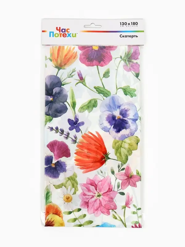 Скатерть одноразовая &laquo;Полевые цветы&raquo;, 130 х 180см