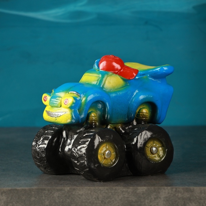 Копилка Копилка "Машинка в кепке" синий, 15см