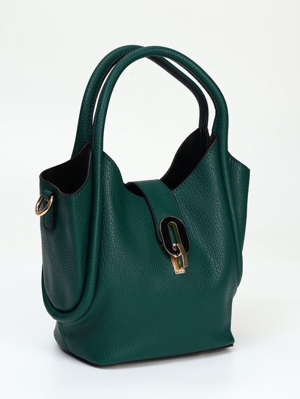 Сумка женская тоут на молнии, цвет тёмно-зелёный