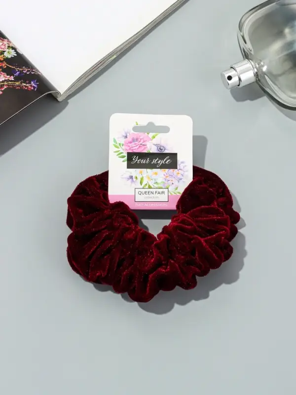 Резинка для волос &laquo;Орбита&raquo;, джемма бархат, 10 см, бордовая