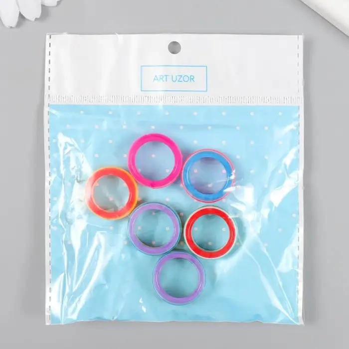 Бусина для творчества пластик &laquo;Радужное кольцо&raquo;, 1&times;2.4&times;2.4 см, МИКС