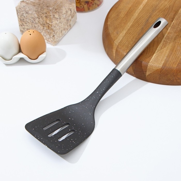 Лопатка кухонная Доляна &laquo;Синара&raquo;, 34,5 см, цвет серебряный