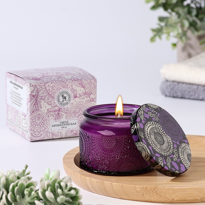 Свеча ароматическая в банке Свеча ароматическая в банке "SAN BLACK FRUITS", 5х7 см, ежевика