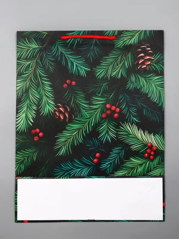 Пакет подарочный новогодний ламинированный, &laquo;Шишки&raquo; , 33&times;10&times;42.5 см