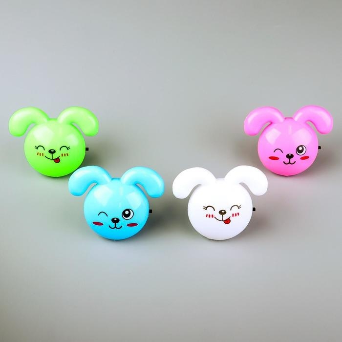 Ночник LED "Кролик", 7 см, 4W (V220) МИКС пластик RISALUX