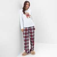 Пижама женская (лонгслив и брюки) KAFTAN Сhristmas time размер 52-54