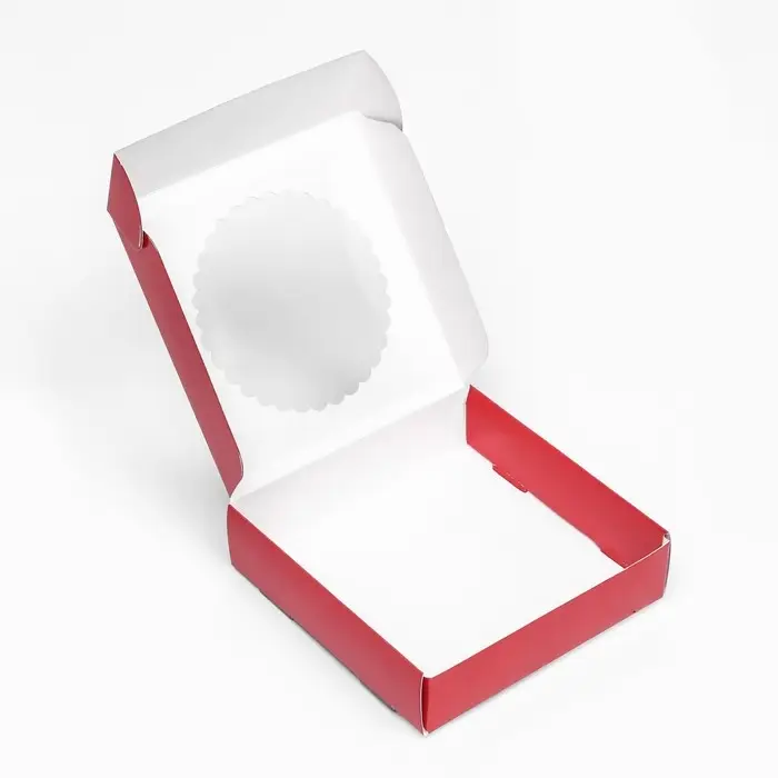 Подарочная коробка сборная с окном &laquo;Новогодняя абстракция&raquo;, 11.5&times;11.5&times;3 см