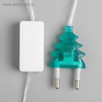 Гирлянда &laquo;Нить&raquo; 5 м с насадками &laquo;Снежинки малые&raquo;, IP20, прозрачная нить, 20 LED, свечение мульти (RG/RB), мигание, 220 В