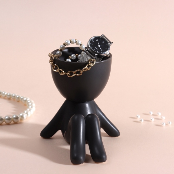 Предмет интерьера "Мистер Грин на чиле" 9,5*6,7*9,5 черный керамика