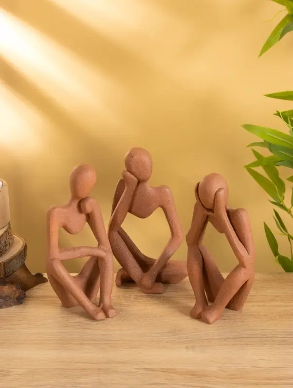 Сувенирный набор "Мыслители" 9х6х20 см (3 шт), алюминий