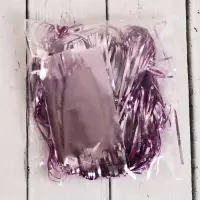 Дождик новогодний бледно-розовый, b-7,5 см, L-150 см