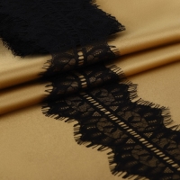 Кружево реснички, 85 мм &times; 9 &plusmn; 0,5 м, в бобине 3 шт по 3 м, цвет чёрный