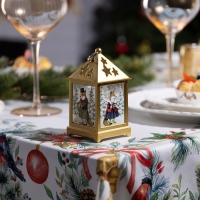 Светодиодная фигура &laquo;Золотистый фонарь с лисами&raquo; 6.3 &times; 12 &times; 6.3 см, пластик, батарейки AG13х3 (в комплекте), свечение тёплое белое