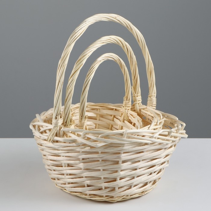 Набор корзин, 3 шт, 24×12×12/29 см, 19×10×10/25 см, 15×9×9/20 см, ива Набор корзин, 3 шт, 24×12×12/29 см, 19×10×10/25 см, 15×9×9/20 см, ива
