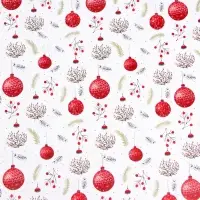 Бумага упаковочная новогодняя &laquo;Красные шарики&raquo;, глянец, двусторонняя, 80 г/м&sup2; , 70&times;100 см