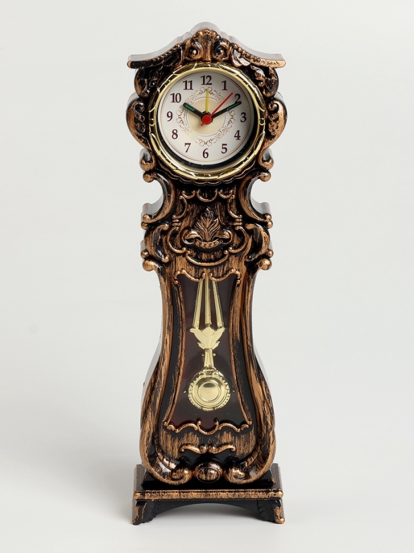 Часы будильник настольные, на батарейках, 28.2 х 9 х 4.1 см, циферблат d-5.5 см