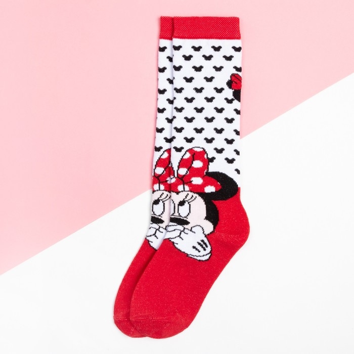 Гольфы Дисней &laquo;Минни Маус&raquo;, цвет белый/красный,18-20 см
