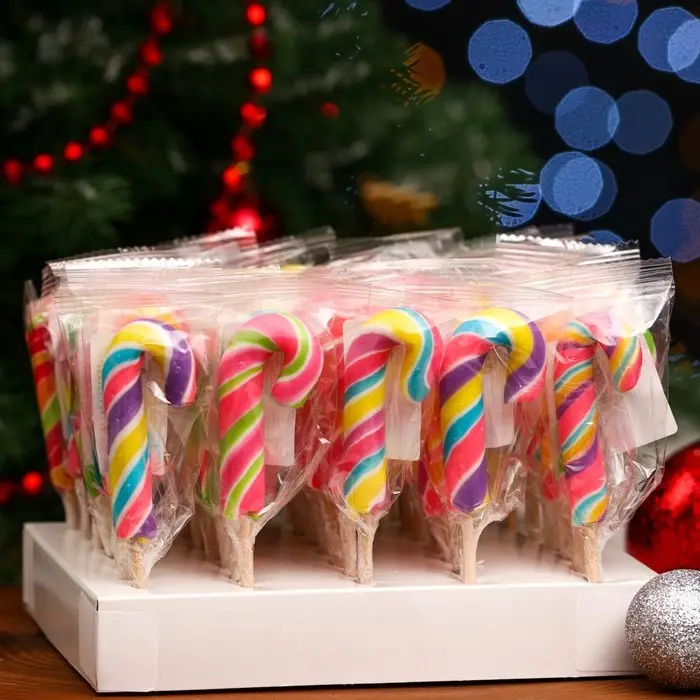 Карамель на палочке новогодняя "Трость мини", 15 г