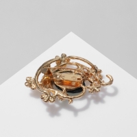 Брошь &laquo;Цветочная&raquo; арфа, цвет зелёный в золоте