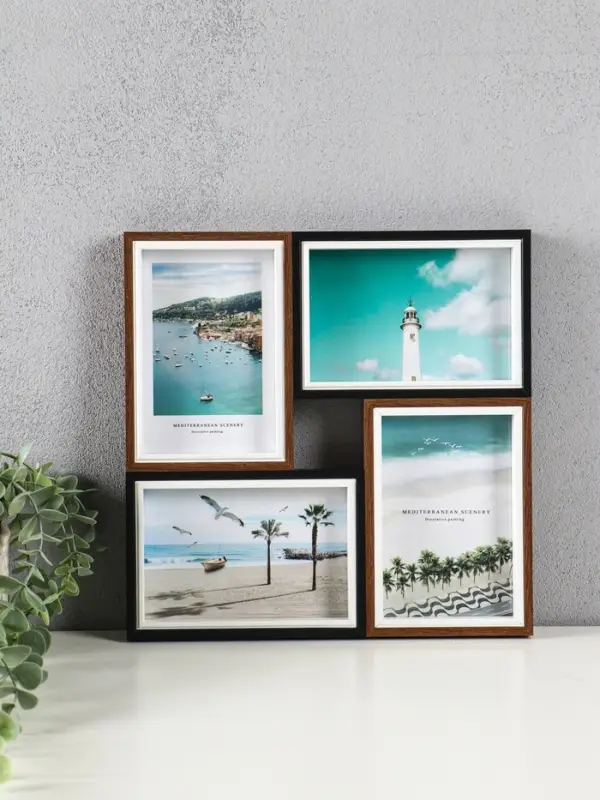 Фоторамка МДФ, стекло на 4 фото 10х15 "Тёмная ночь" 28,5х28,5х2,2 см