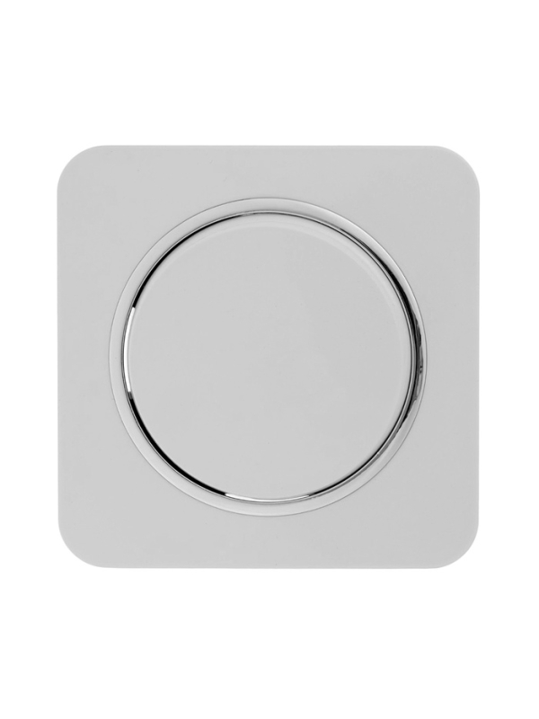 Выключатель проходной, серия "Circular", 10 А, 1 кл., скрытый, белый, серебристая рамка