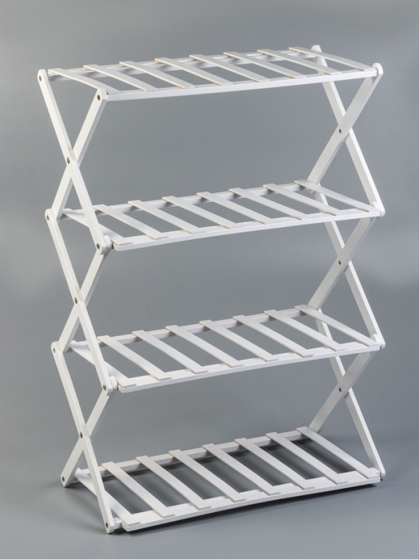 Подставка для цветов Greengo, 4 полки, 50 &times; 25 &times; 68 см, напольная, бамбук, белая