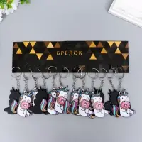 Брелок акрил "Единорожек с пончиком" 5,8х4,5 см