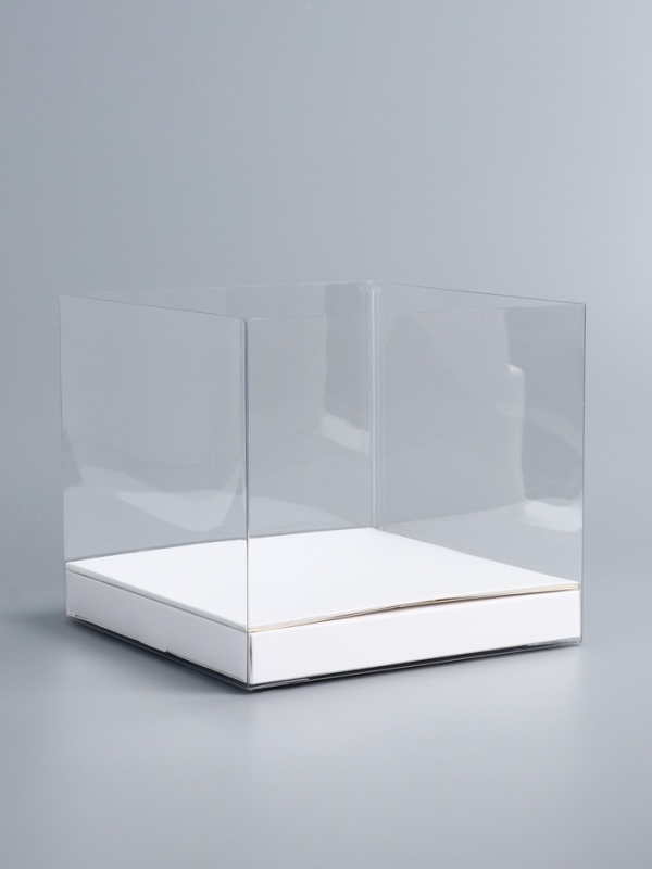 Коробка под бенто-торт с ленточками, 25 х 25 х 20 см