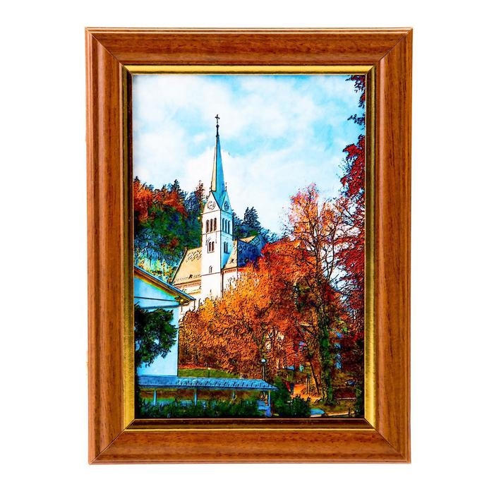 Ключница "Город 8" 15х21 см орех