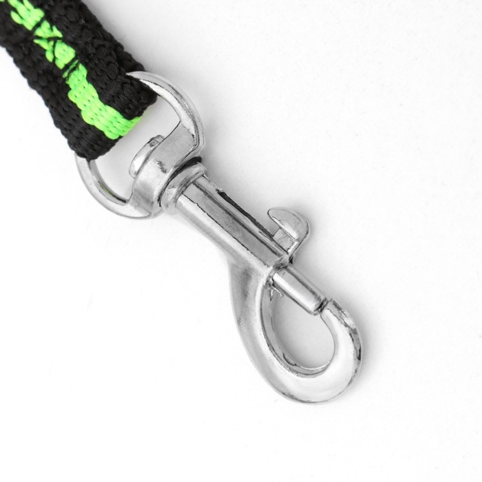 Поводок амортизирующий, 120-160 х 1 см, чёрно-зелёный