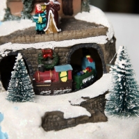 Светодиодная фигура &laquo;Новогодние магазины&raquo; 31 &times; 27 &times; 21 см, полистоун, батарейки ААх3 (не в комплекте), USB, свечение тёплый белый