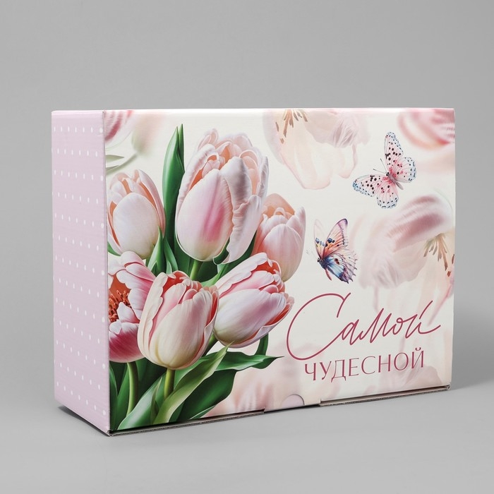 Коробка‒пенал, упаковка подарочная, &laquo;Самой нежной&raquo;, 30 х 23 х 12 см