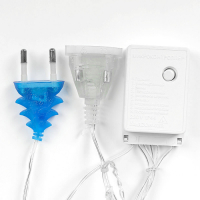 Гирлянда &laquo;Бахрома&raquo; 2.4 &times; 0.9 м с насадками &laquo;Звёзды&raquo;, IP20, прозрачная нить, 138 LED, свечение синее, 8 режимов, 220 В