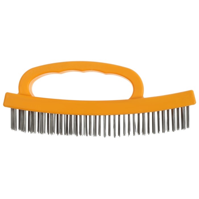 Щетка металлическая ручная ТУНДРА, пластиковая рукоятка, 4-рядная Щетка металлическая ручная ТУНДРА, пластиковая рукоятка, 4-рядная