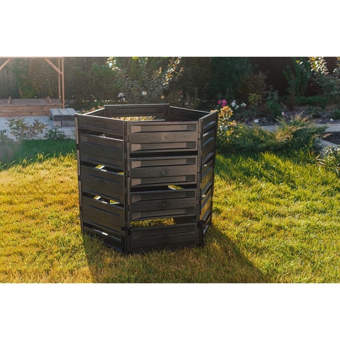 Компостер пластиковый, 800 л, 125 &times; 105 &times; 84 см, чёрный