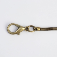 Цепочка-шнурок для сумки, с карабинами, железная, d = 3,2 мм, 120 см, цвет бронзовый