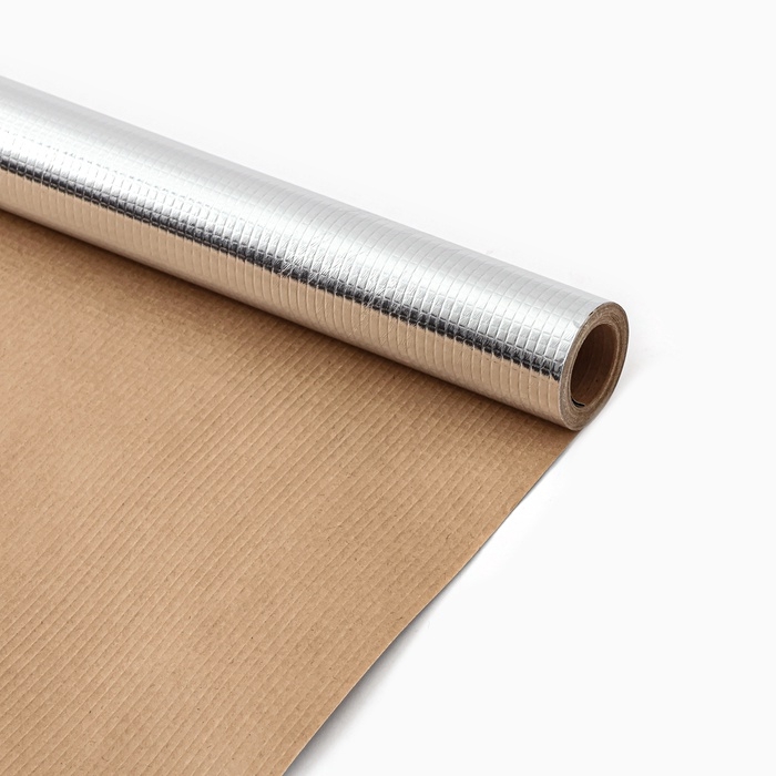 Алюминиевая фольга на крафт-бумаге 1х12 м, (12 м2 в рулоне) Алюминиевая фольга на крафт-бумаге 1х12 м, (12 м2 в рулоне)