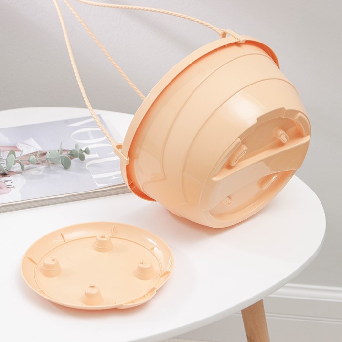 Кашпо для цветов подвесное с прикорневым поливом &laquo;Мальва&raquo; 4,7 л, цвет кремовый