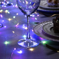 Гирлянда &laquo;Мишура&raquo; 5 м роса, IP20, серебристая нить, 100 LED, свечение мульти, USB