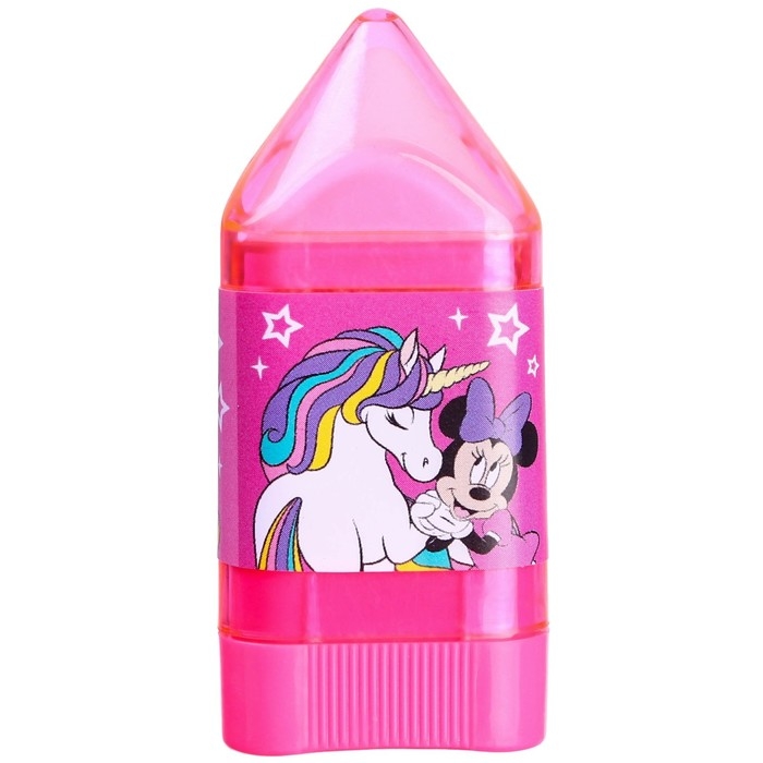 Точилка с ластиком, пластиковая, Минни Маус и Единорог Точилка с ластиком, пластиковая, Минни Маус и Единорог