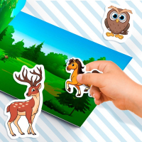 250 наклеек набор &laquo;Животные&raquo;, 7 шт. по 8 стр.