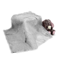 Лоскут для рукоделия, 50 &times; 50 см, мех длинноворсовый на трикотажной основе, цвет светло-серый